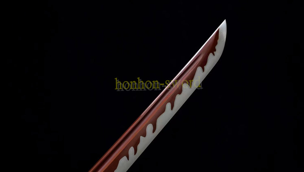 1095 High Carbon Steel Katana Red Blade Japanese Samurai Sword Full Tang Sword