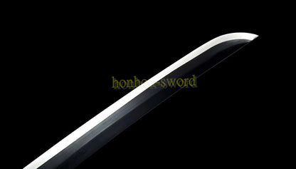 1095 Kohlenstoffstahl Katana Blaue Klinge Japanisches Samurai-Schwert Full Tang Schwarz 