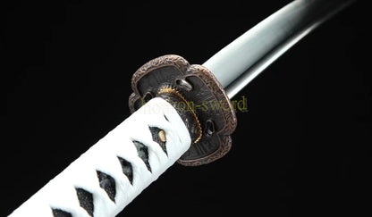 1095 Kohlenstoffstahl Katana Blaue Klinge Japanisches Samurai-Schwert Full Tang Schwarz 