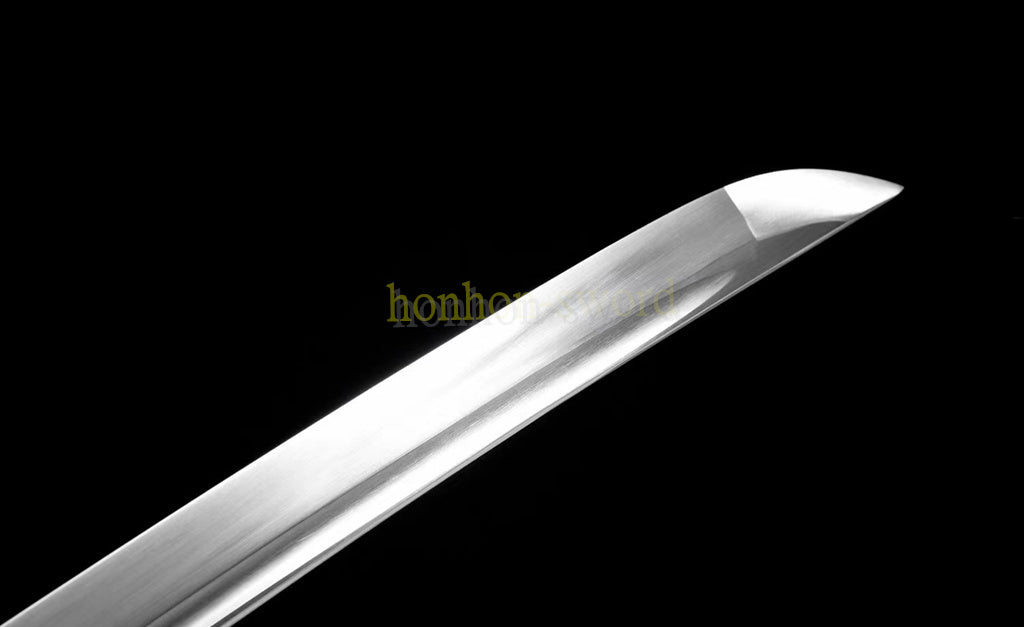 1095 Kohlenstoffstahl Katana Blaue Klinge Japanisches Samurai-Schwert Full Tang Schwarz 