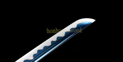 1095 High Carbon Steel Wakizashi Blue Blade Japanese Samurai Real Sword