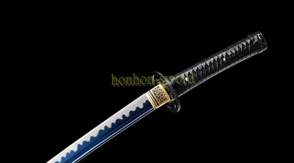 1095 High Carbon Steel Wakizashi Blue Blade Japanese Samurai Real Sword