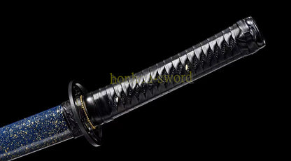 1095 High Carbon Steel Wakizashi Blue Blade Japanese Samurai Real Sword