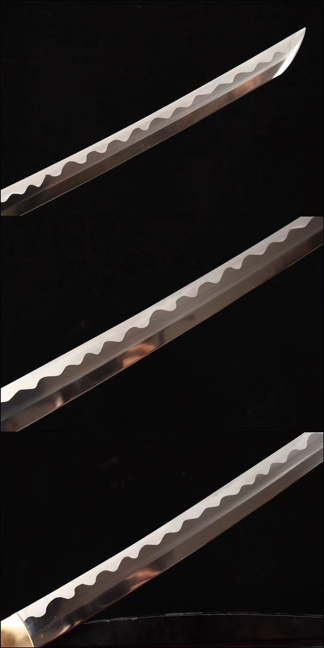 1095 High Carbon Steel Reverse Edge Katana Abrasived Japanese Samurai Sword Full Tang Red