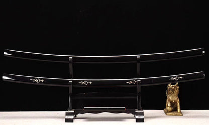 1095 High Carbon Steel Shirasaya Katana Japanese Samurai Sword Stick Black