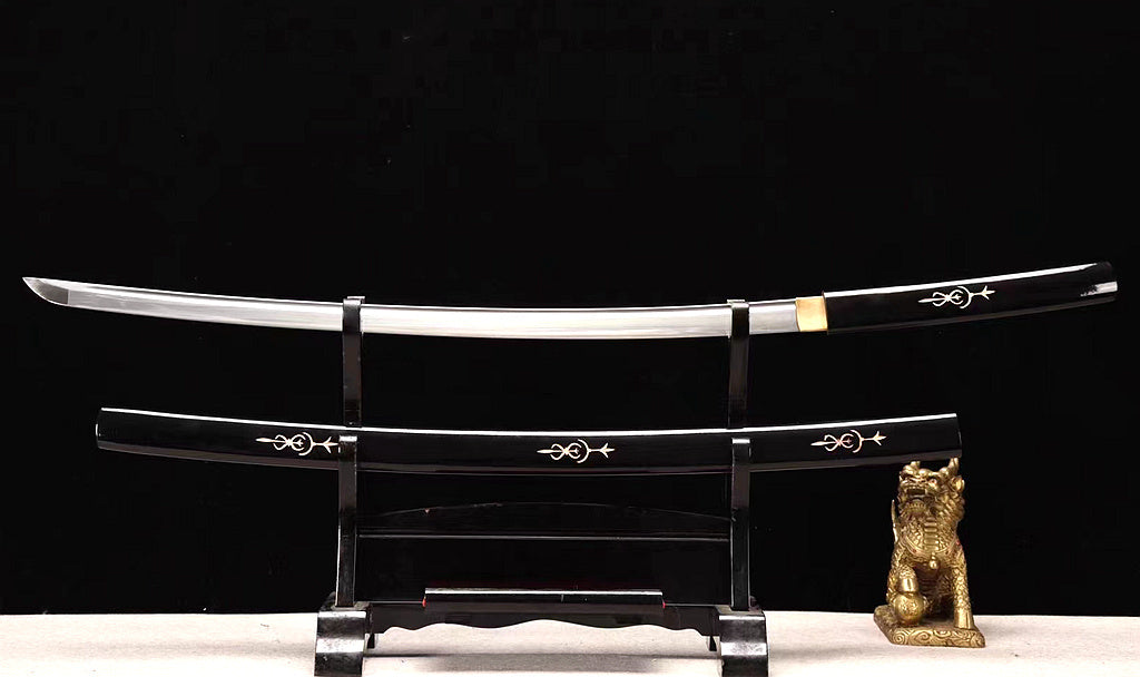 1095 High Carbon Steel Shirasaya Katana Japanese Samurai Sword Stick Black