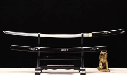 1095 High Carbon Steel Shirasaya Katana Japanese Samurai Sword Stick Black