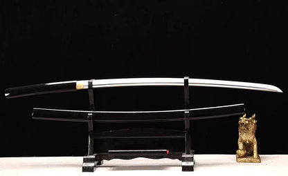 1095 High Carbon Steel Shirasaya Katana Japanese Samurai Sword Stick Black