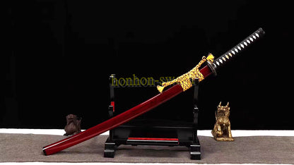 Katana à lame bleue en acier à haute teneur en carbone 1095, épée de samouraï japonais, épée complète noire 