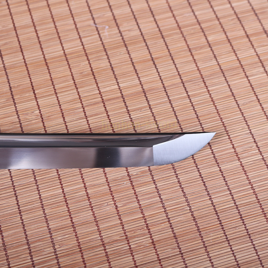 1095 Kohlenstoffstahl Katana Blaue Klinge Japanisches Samurai-Schwert Full Tang Schwarz 