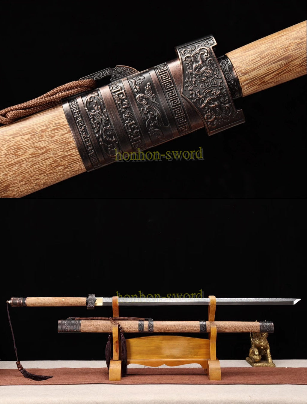 1095 High Carbon Steel Tang Dao 唐刀 Traditional Chinese Dao Sword KAMASU-Kissaki Full Tang Sword