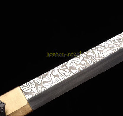 1095 High Carbon Steel Tang Dao 唐刀 Traditional Chinese Dao Sword KAMASU-Kissaki Full Tang Sword