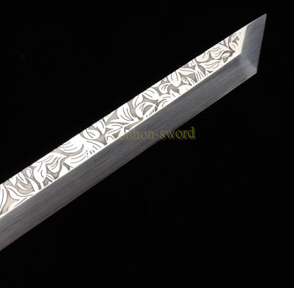 1095 High Carbon Steel Tang Dao 唐刀 Traditional Chinese Dao Sword KAMASU-Kissaki Full Tang Sword
