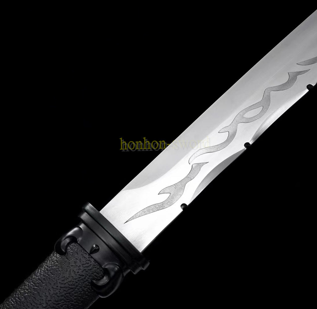 1095 High Carbon Steel Tang Dao 唐刀 Traditional Chinese Dao Sword Full Tang Sword Black PU Sheath
