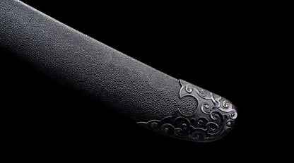 1095 Kohlenstoffstahl Katana Blaue Klinge Japanisches Samurai-Schwert Full Tang Schwarz 