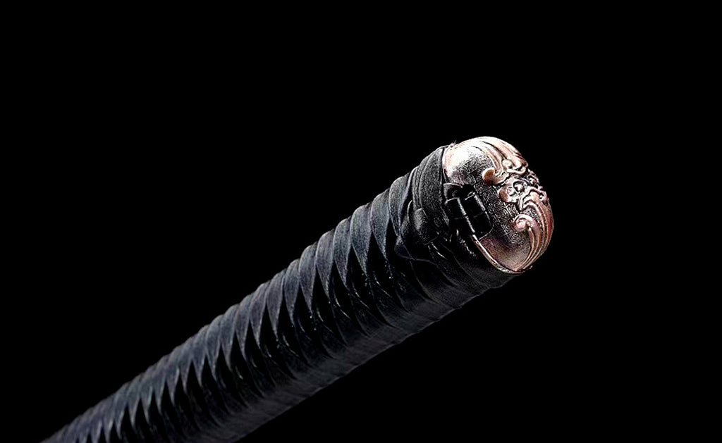 1095 Kohlenstoffstahl Katana Blaue Klinge Japanisches Samurai-Schwert Full Tang Schwarz 