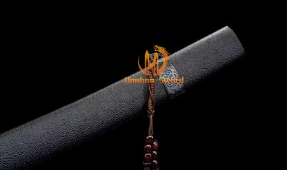 1095 Kohlenstoffstahl Katana Blaue Klinge Japanisches Samurai-Schwert Full Tang Schwarz 