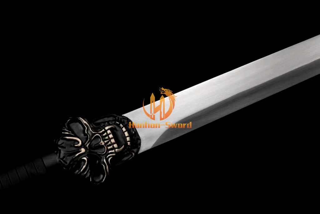 1095 Kohlenstoffstahl Katana Blaue Klinge Japanisches Samurai-Schwert Full Tang Schwarz 