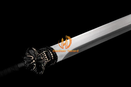 1095 Kohlenstoffstahl Katana Blaue Klinge Japanisches Samurai-Schwert Full Tang Schwarz 