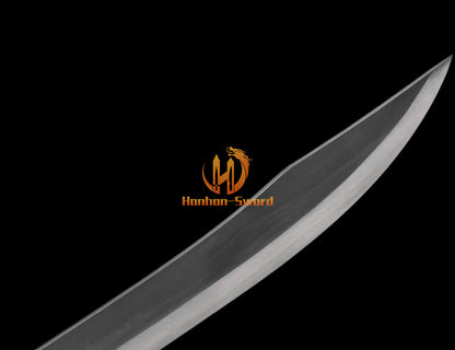 1095 Kohlenstoffstahl Katana Blaue Klinge Japanisches Samurai-Schwert Full Tang Schwarz 
