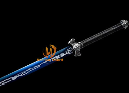1095 Kohlenstoffstahl Katana Blaue Klinge Japanisches Samurai-Schwert Full Tang Schwarz 