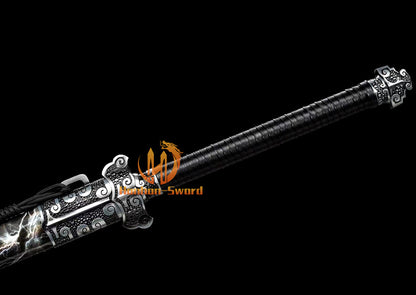 1095 Kohlenstoffstahl Katana Blaue Klinge Japanisches Samurai-Schwert Full Tang Schwarz 
