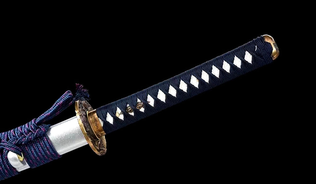 1095 High Carbon Steel Blue Treated Japanese Katana Samurai Sword Full Tang For Battle