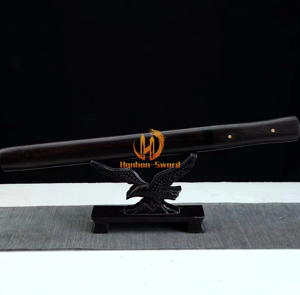 Katana en acier à haute teneur en manganèse, épée de samouraï japonais, prête pour la bataille, Saya blanche dorée 