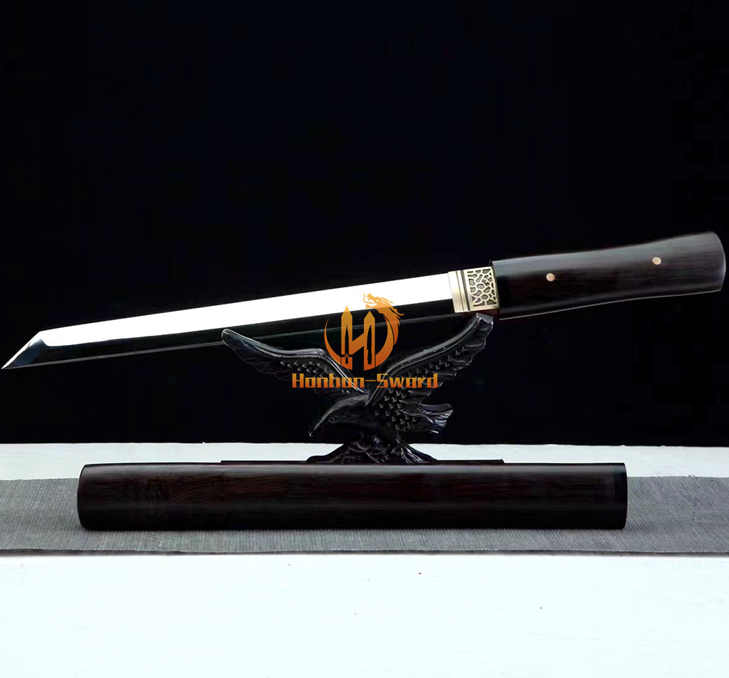 Katana en acier à haute teneur en manganèse, épée de samouraï japonais, prête pour la bataille, Saya blanche dorée 