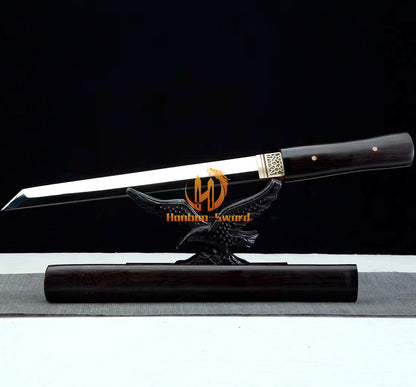 Katana en acier à haute teneur en manganèse, épée de samouraï japonais, prête pour la bataille, Saya blanche dorée 