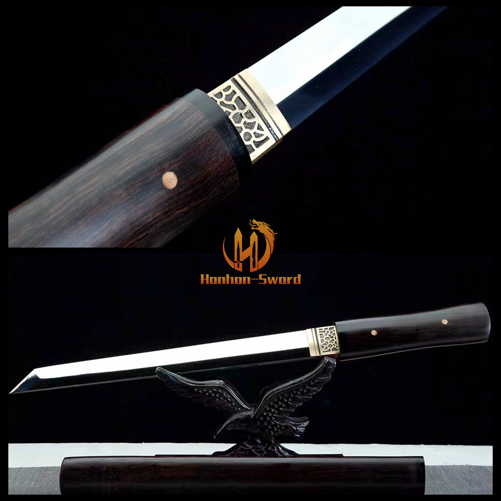 Katana en acier à haute teneur en manganèse, épée de samouraï japonais, prête pour la bataille, Saya blanche dorée 