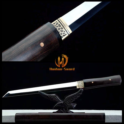Katana en acier à haute teneur en manganèse, épée de samouraï japonais, prête pour la bataille, Saya blanche dorée 