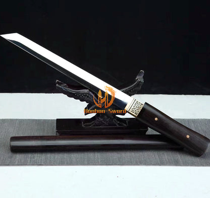 Katana en acier à haute teneur en manganèse, épée de samouraï japonais, prête pour la bataille, Saya blanche dorée 