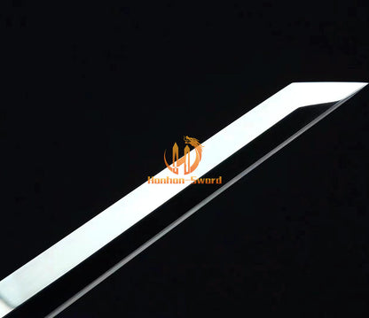 Katana en acier à haute teneur en manganèse, épée de samouraï japonais, prête pour la bataille, Saya blanche dorée 