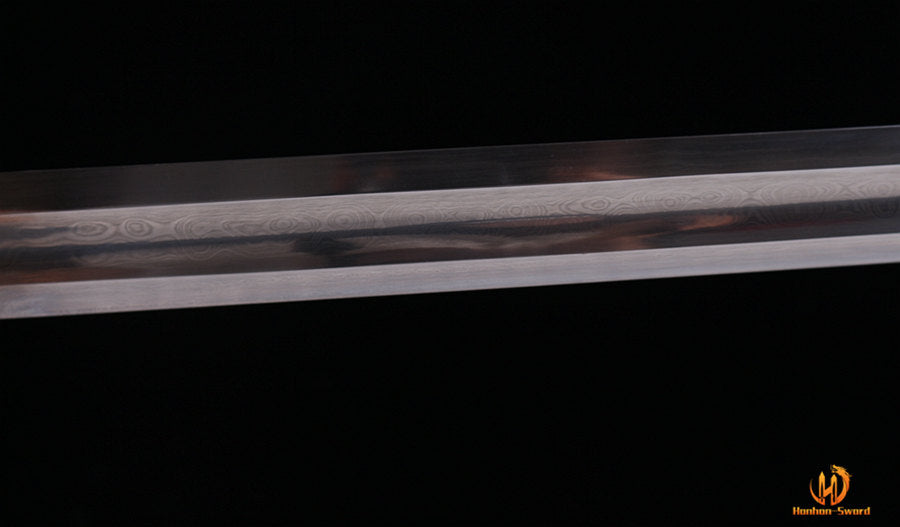 High Quality Damascus Folded Steel Han Dao 环首刀 Chinese Sword Rosewood Sheath