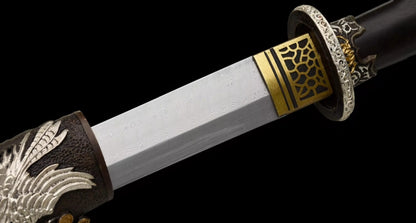 Épée de samouraï japonaise en acier plié noir, katana, lame tranchante faite à la main, noire 