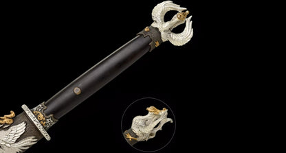 Épée de samouraï japonaise en acier plié noir, katana, lame tranchante faite à la main, noire 