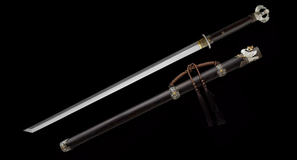 Épée de samouraï japonaise en acier plié noir, katana, lame tranchante faite à la main, noire 