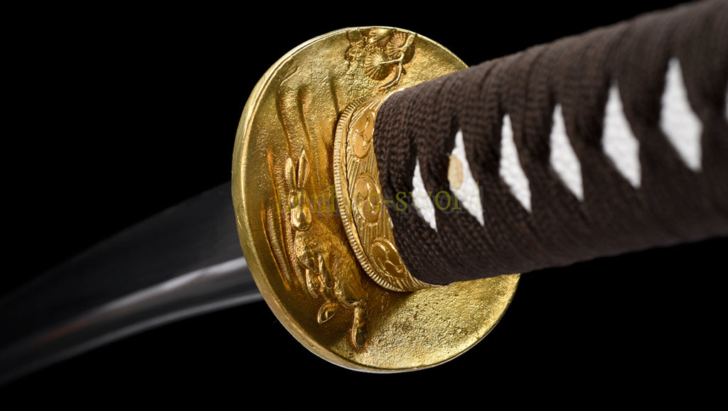 Épée de samouraï japonaise en acier plié noir, katana, lame tranchante faite à la main, noire 