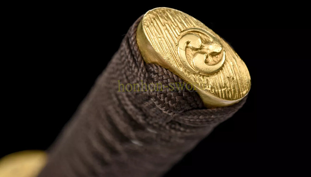 Épée de samouraï japonaise en acier plié noir, katana, lame tranchante faite à la main, noire 