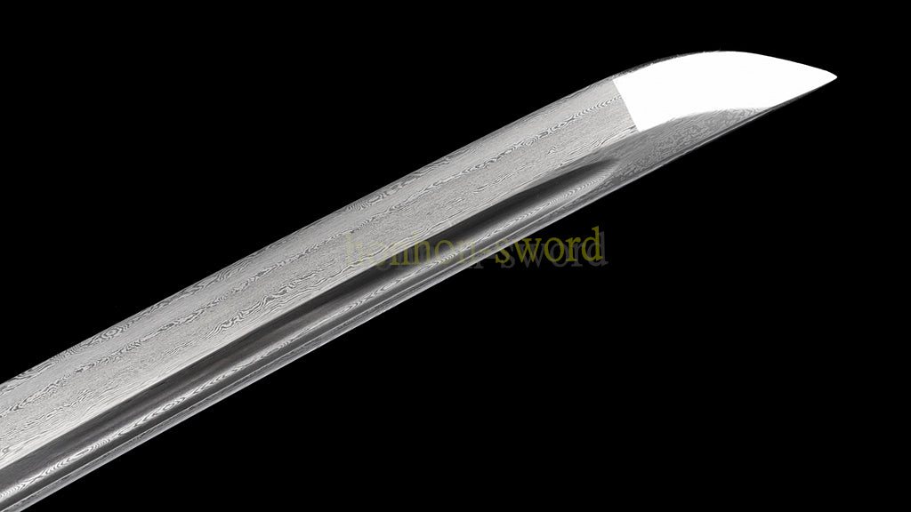 Épée de samouraï japonaise en acier plié noir, katana, lame tranchante faite à la main, noire 