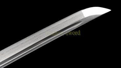 Épée de samouraï japonaise en acier plié noir, katana, lame tranchante faite à la main, noire 