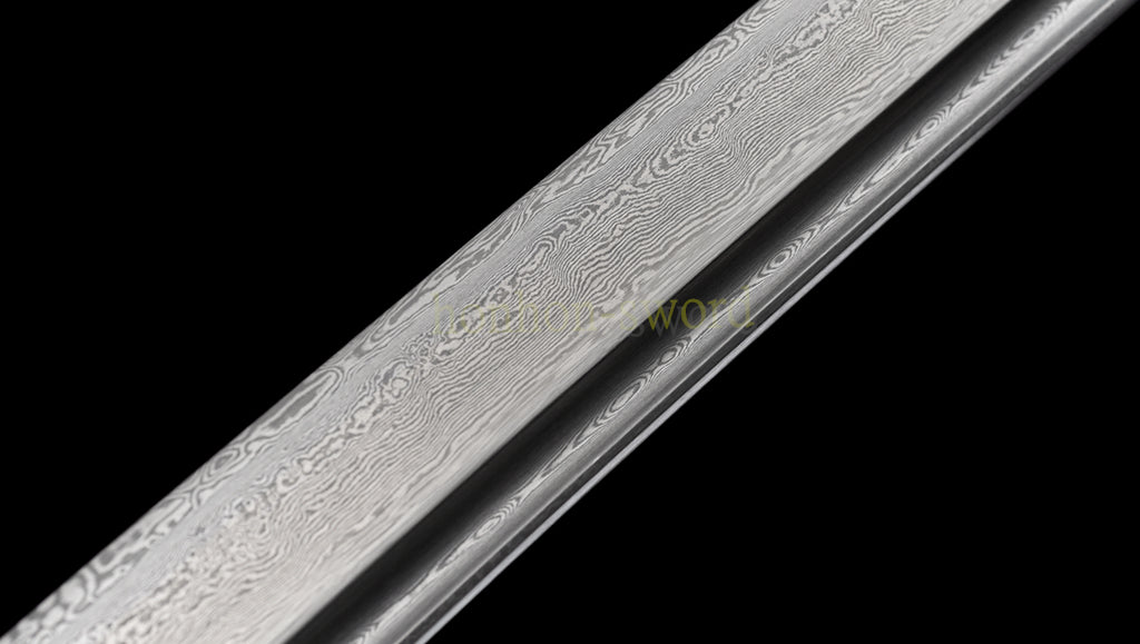 Épée de samouraï japonaise en acier plié noir, katana, lame tranchante faite à la main, noire 