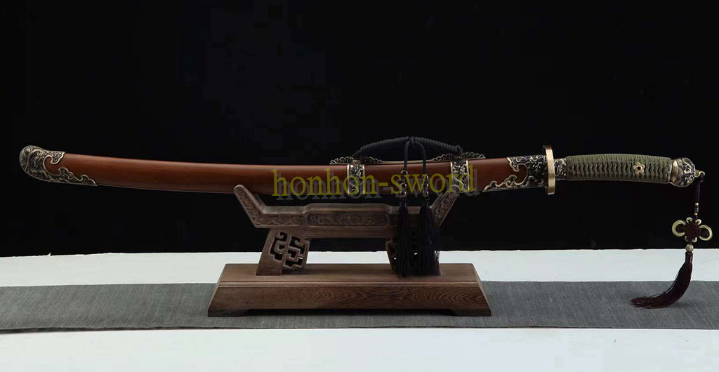 Épée de samouraï japonaise en acier plié noir, katana, lame tranchante faite à la main, noire 