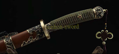 Épée de samouraï japonaise en acier plié noir, katana, lame tranchante faite à la main, noire 