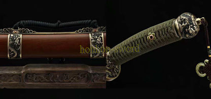 Épée de samouraï japonaise en acier plié noir, katana, lame tranchante faite à la main, noire 