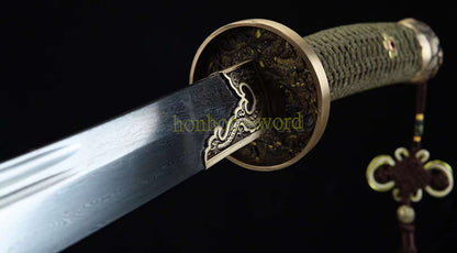 Épée de samouraï japonaise en acier plié noir, katana, lame tranchante faite à la main, noire 