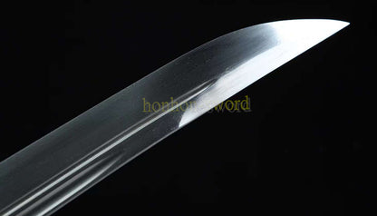 Épée de samouraï japonaise en acier plié noir, katana, lame tranchante faite à la main, noire 