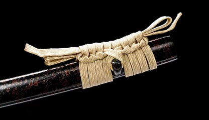 Japanisches Samurai-Schwert Katana aus schwarzem gefaltetem Stahl, Full Tang, handgefertigt, scharfe Klinge, schwarz 