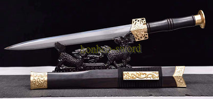 Forge à la main Damas Katana en acier plié épée de samouraï japonais tranchante tout noir 